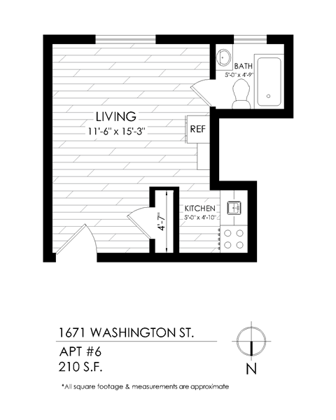1671 studio floorplan
